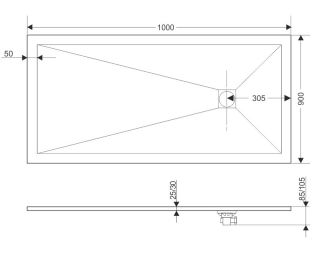 Душевой поддон RGW ST-Tr 16152910-11 90x100см терракот Душевой поддон RGW ST-Tr 16152910-11 90x100см терракот