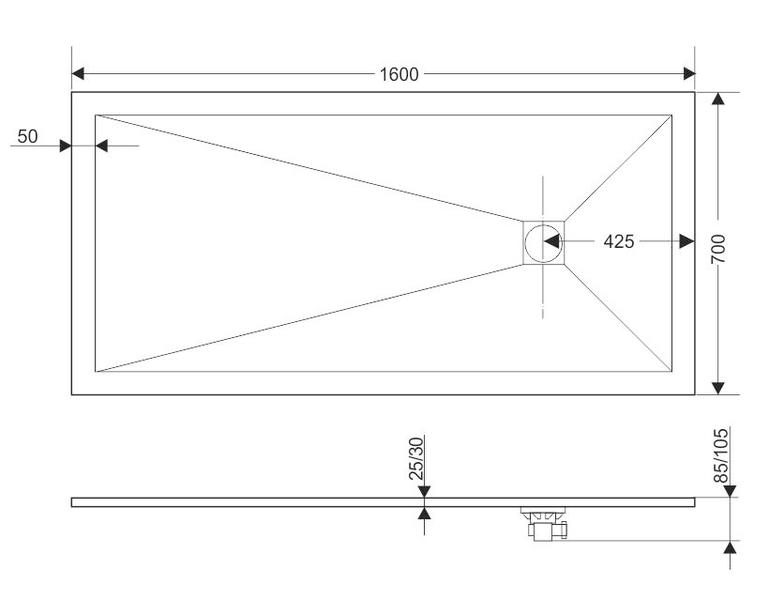 Душевой поддон RGW ST-G 16152716-02 70x160см графит