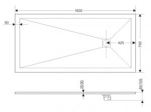 Душевой поддон RGW ST-W 16152716-01 70x160см белый