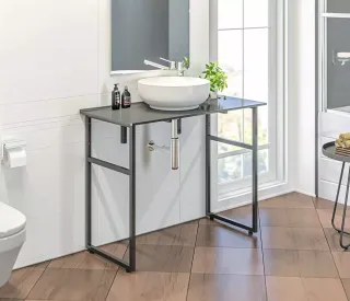 Столешница Good Door из литьевого мрамора, матовая 600*470 Серая