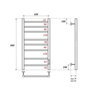 Полотенцесушитель электрический APEXTERMO Stella ST00184WM 800x400 белый матовый