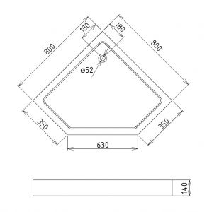 Душевой поддон Gemy ST09T 80x80