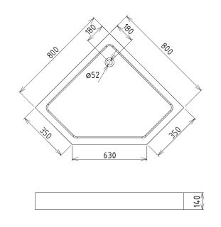Душевой поддон Gemy ST09T 80x80 Душевой поддон Gemy ST09T 80x80