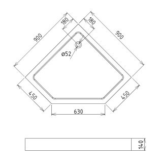 Душевой поддон Gemy ST10T 90x90 Душевой поддон Gemy ST10T 90x90