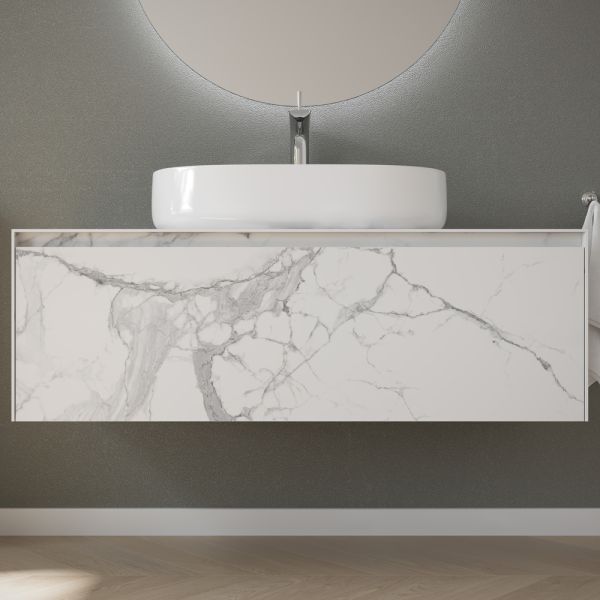Подвесная тумба под раковину Sancos Stone ST120SV 120см Statuario White