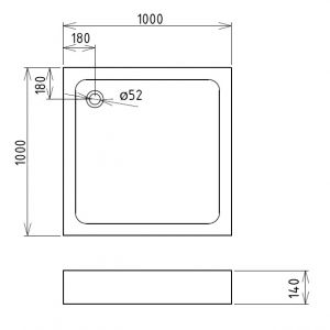 Душевой поддон Gemy ST16T 100x100