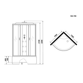 Душевая кабина Niagara Ultra 100x100 NG-709-01 7090164 профиль хром стекло прозрачное