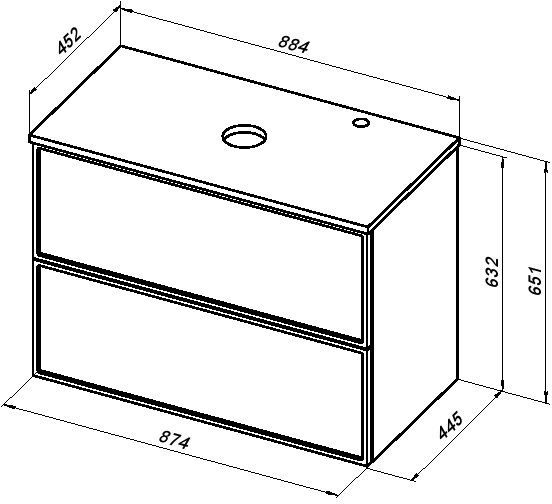 Столешница Aquanet Арт 313281 90 см мисти грин