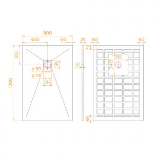 Душевой поддон RGW STONE TRAY-G 14152812-02-11 80x120 см графит