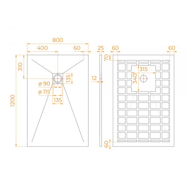 Душевой поддон RGW STONE TRAY-G 14152812-02-11 80x120 см графит