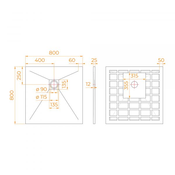 Душевой поддон RGW STONE TRAY-W 14152088-01-11 80x80 см белый