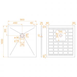 Душевой поддон RGW STONE TRAY-W 14152910-01-11 90x100 см белый