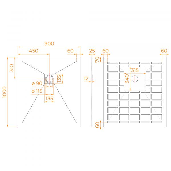 Душевой поддон RGW STONE TRAY-W 14152910-01-11 90x100 см белый