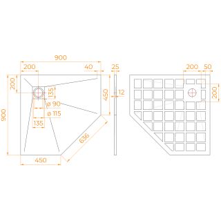 Душевой поддон RGW STONE TRAY-G 14155099-02-11 90x90 см графит Душевой поддон RGW STONE TRAY-G 14155099-02-11 90x90 см графит