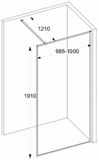 Душевая перегородка CeruttiSpa STRIP T100 (100x190)