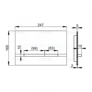 Кнопка смыва AlcaPlast FLAT для инсталляции хром матовый STRIPE-INOX