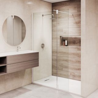 Душевая перегородка RGW WA-050W WA-002W + Z-070W 351005003-15 100 см профиль белый стекло прозрачное