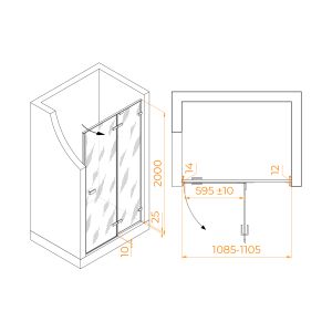 Душевая дверь RGW SV-004B 353200411-14 110см чёрный