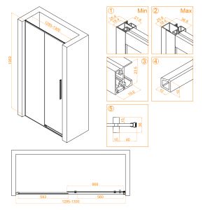 Душевая дверь RGW SV-12 32321213-11 130см хром
