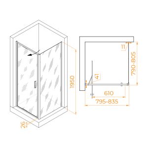 Душевой уголок RGW SV-135B 703213588-14 80x80см чёрный