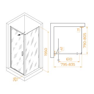 Душевой уголок RGW SV-135B 703213588-14 80x80см чёрный Душевой уголок RGW SV-135B 703213588-14 80x80см чёрный
