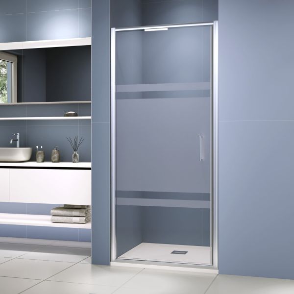 Душевая дверь RGW SV-05-2 703205209-201 90 см  профиль хром стекло прозрачное с матовой полосой