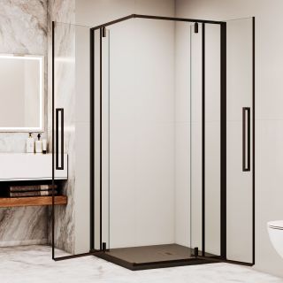 Душевой уголок RGW SV-33B 06323300-14 100x100 см профиль чёрный стекло прозрачное