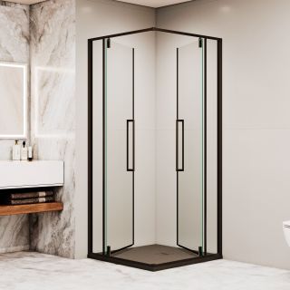 Душевой уголок RGW SV-33B 06323300-14 100x100 см профиль чёрный стекло прозрачное