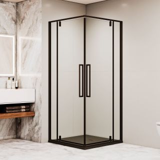 Душевой уголок RGW SV-33B 06323300-14 100x100 см профиль чёрный стекло прозрачное