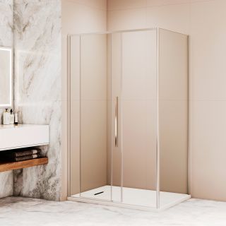 Душевой уголок RGW SV-42 SV-12 + Z-050-2 32324240-011 140x100 см профиль хром стекло прозрачное