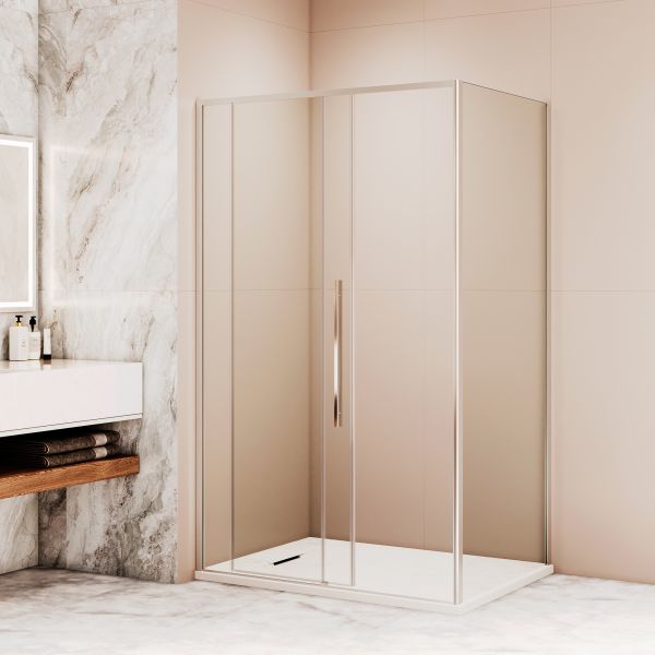 Душевой уголок RGW SV-42 SV-12 + Z-050-2 32324240-011 140x100 см профиль хром стекло прозрачное