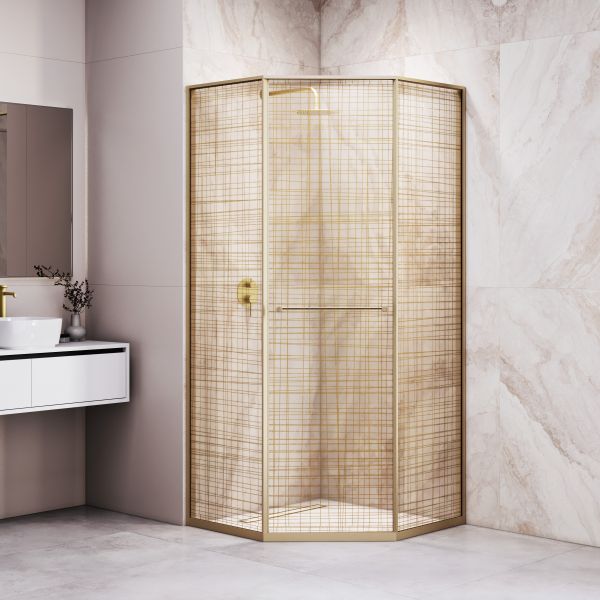 Душевой уголок RGW SV-82Gb "L" 33328200-266L 100x100 см брашированное золото