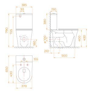 Унитаз напольный RGW SW-04 67420104-01 безободковый белый