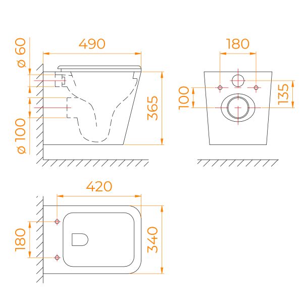 Унитаз подвесной RGW SW-45 65420245-01 безободковый белый