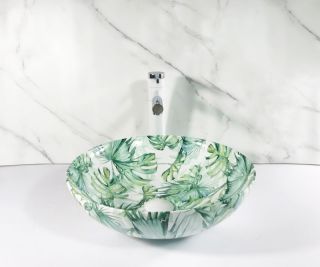 Раковина чаша Bronze de Luxe Flora 3008, зеленый Раковина чаша Bronze de Luxe Flora 3008, зеленый