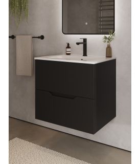 Тумба c раковиной Agger Свит SWE600ETBL-3610W 60 см чёрный матовый