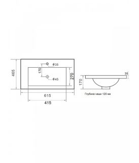 Тумба c раковиной Agger Свит SWE600ETBL-3610W 60 см чёрный матовый