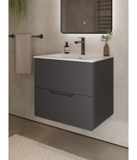 Тумба c раковиной Agger Свит SWE600ETGR-3610W 60 см графит матовый