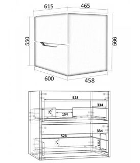 Тумба c раковиной Agger Свит SWE600ETWH-3610W 60 см белый матовый
