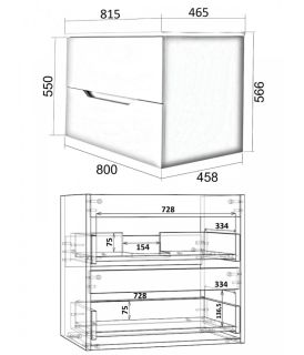 Тумба c раковиной Agger Свит SWE800ETGR-3800B 80 см графит матовый