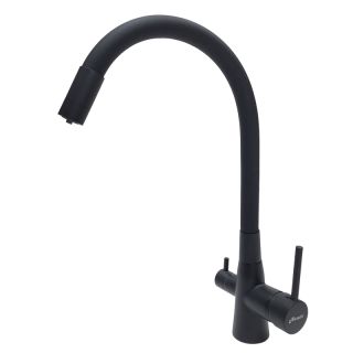 Смеситель для кухни с гибким изливом и подключением фильтра Maretti Project Black PB31RGF71, черный Смеситель для кухни с гибким изливом и подключением фильтра Maretti Project Black PB31RGF71, черный