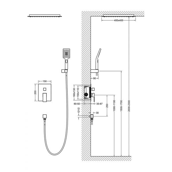 Душевая система Timo Selene SX-2029/03SM чёрный