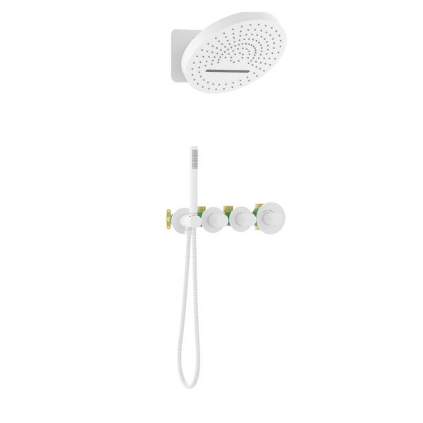 Душевой комплект Timo Saona SX-2329/16SM с термостатом белый матовый