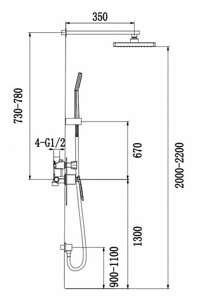 Душевая система Timo Helmi SX-4069/00-16SM 412 хром/белый