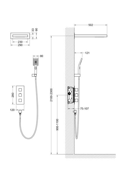 Душевая система Timo Petruma SX-5039/00SM с термостатом хром