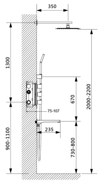 Душевая система Timo Petruma SX-5149/03SM с термостатом черный