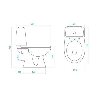 Унитаз напольный Santek Цезарь с сиденьем дюропласт Soft-close 1WH301746 Унитаз напольный Santek Цезарь с сиденьем дюропласт Soft-close 1WH301746