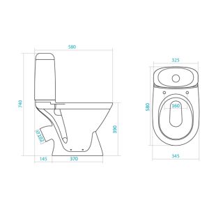 Унитаз напольный Santek Римини с сиденьем дюропласт 1WH302130 Унитаз напольный Santek Римини с сиденьем дюропласт 1WH302130