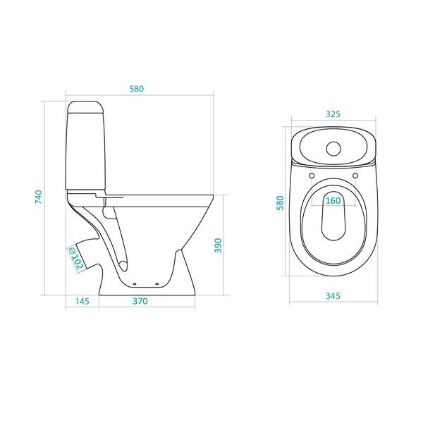 Унитаз напольный Santek Римини с сиденьем дюропласт 1WH302130