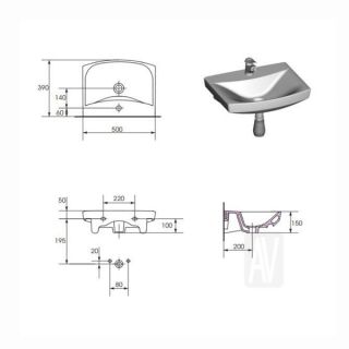 Раковина Cersanit CARINA 50 UM-CAR50/1 50x39 Раковина Cersanit CARINA 50 UM-CAR50/1 50x39